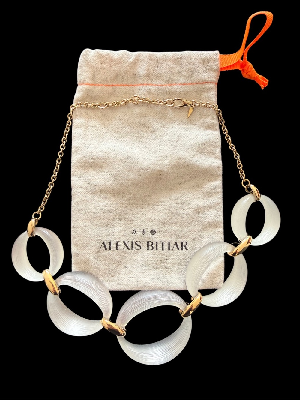 Alexis Bittar Handcrafted Lucite Circle Link Necklace